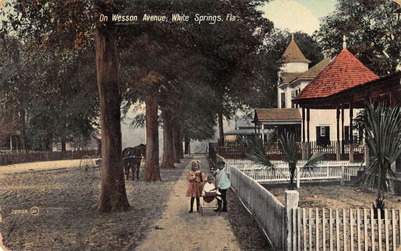 White Springs Florida On Wesson Avenue Vintage Postcard AA16070