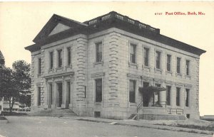Post Office, Bath, Maine 1913 Vintage Postcard