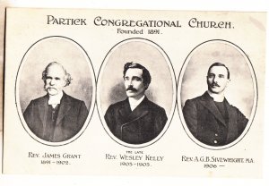 P3216 old postcard partick congregational church, rev. grant, kelly, sivewright