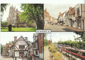 Warwickshire Postcard - Views of Warwick. Posted 2002 -  AB1757