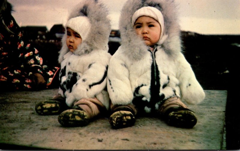 Alaska Eskimo Twins In The Arctic Region