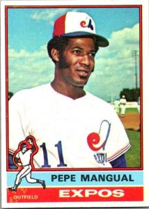 1976 Topps Baseball Card Pete Mangual Montreal Expos sk13434