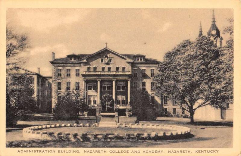 Nazareth Kentucky College Admin Building Antique Postcard K77338