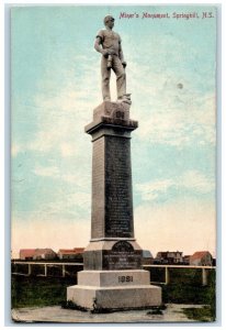 1911 Miner's Monument Springhill Nova Scotia Canada Antique Posted Postcard