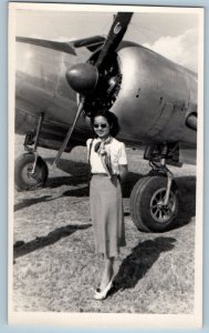 RRPC Photo Postcard Osot Kosin Wife Thailand Political Airplane c1905 Antique