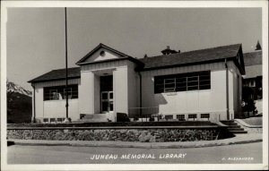 Juneau Alaska AK Memorial Library Real Photo Vintage Postcard