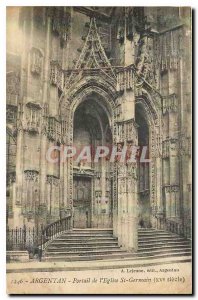 Old Postcard Argentan portal of the church St Germain XV century