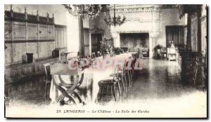 Old Postcard Langeais Chateau La Salle des Gardes