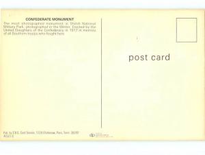 Vintage Post Card Military Park Shilo in Snow Winter Gen Prentiss Tenn  # 4260