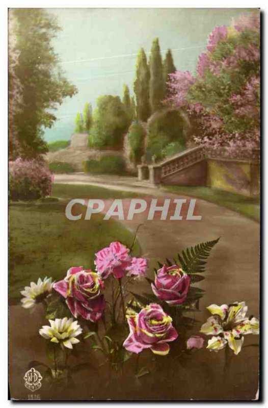 Old Postcard Fantasy Flowers