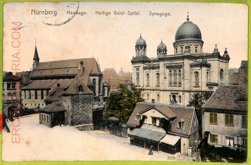 af3515 - vintage JUDAICA postcard: GERMANY - Nurnberg, Synagogue-