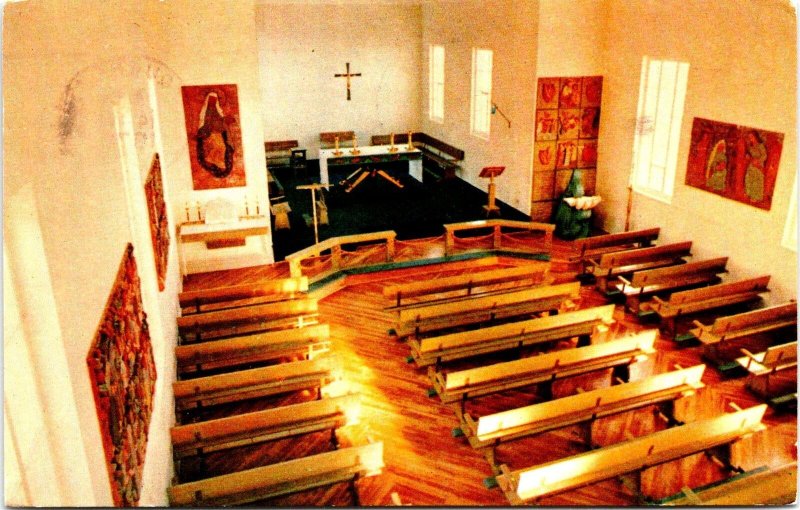 VINTAGE POSTCARD INTERIOR OF THE ST-JOSPEH-DE-LA-RIVE CHURCH CHARLEVOIX QUEBEC