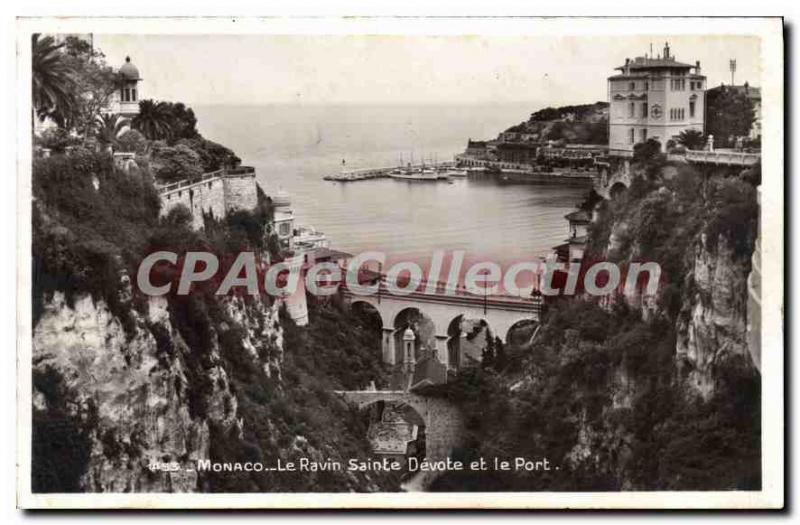 Old Postcard Monaco Sainte Devote Ravine And The Port