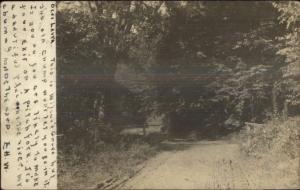 Wooded Road - Oneonta NY Cancel c1905 Real Photo Postcard