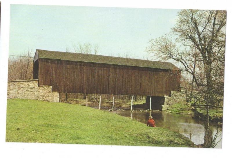 Covered Bridge Postcard Pennsylvania Pine Valley New Britain