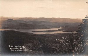 Indian Lake New York View from Snowy Mountain Real Photo Postcard AA110061