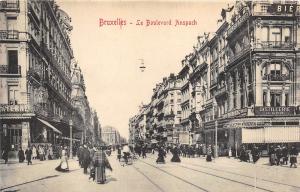 B4006 Belgium Bruxelles Le Boulevard Anspach 1911 front/back scan