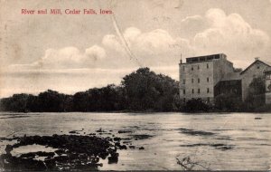 Iowa Cedar Falls River and Mill 1909