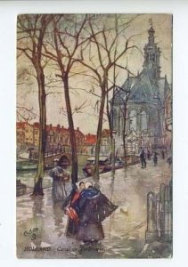 Raphael Tuck Wide Wide WorldHolland Canal de Turfmarkt Postcard