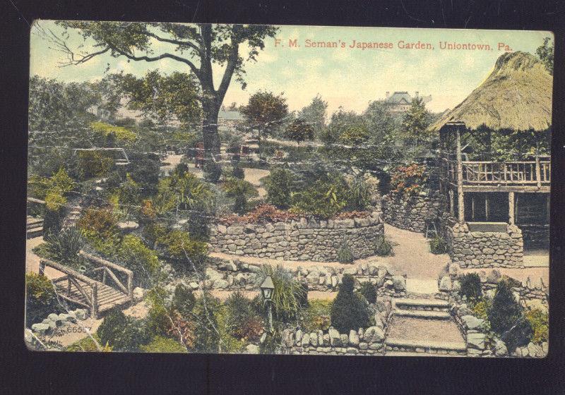 Uniontown Pennsylvania Seman's Japanese Garden Vintage Postcard PA