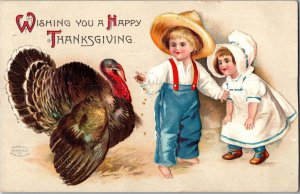 Thanksgiving Greeting ClapsaddleVintage Postcard J4