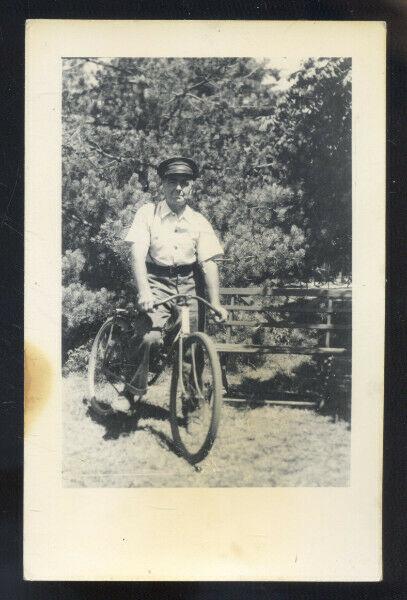 RPPC SALEM OHIO BOY ON ANTIQUE BICYCLE BIKE KIBLER VINTAGE REAL PHOTO POSTCARD