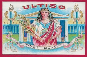 H-014 - Ultiso Finest Quality Cigar Box Label Repro Souvenir Pict...