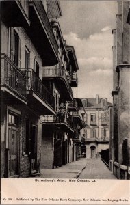 St. Anthony's Alley New Orleans Louisiana Vintage Postcard C058