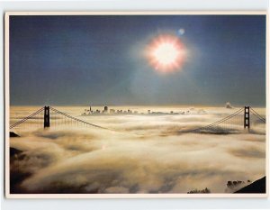 Postcard Morning fog on San Francisco Bay, California