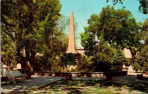 Vtg Santa Fe New Mexico NM The Plaza Soldiers Monument 1960s View Postcard