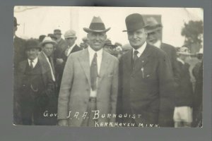 Kerkhoven MINNESOTAA RP c1915 GOVERNOR BURNQUIST visit nr Willmar Benson Murdock