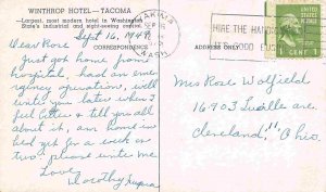 Hotel Winthrop Tacoma Washington 1949 postcard