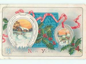 Divided-Back NEW YEAR SCENE Great Postcard AA1936