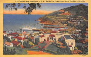 Residence of P. K. Wrigley Santa Catalina California Postcard