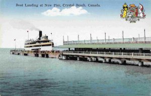 Steamer Boat Landing New Pier Crystal Beach Ontario Canada postcard