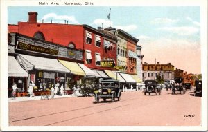 Postcard Main Avenue in Norwood, Ohio
