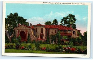 LONGVIEW, TX Texas~ Beautiful Mansion  H.D. MacDONALD c1930s Curt Teich Postcard