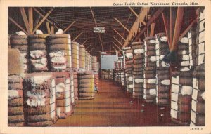 Grenada Mississippi Cotton Warehouse Interior Vintage Postcard AA56715