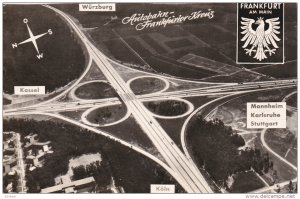 RP; FRANKFURT A. MAIN, Hesse, Germany; Aerial View of Autobahn, 30-50s