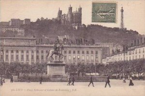 France Lyon Place Bellecour et Coteau de Fourviere 1918