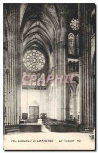 Postcard Old Cathedral of Chartres the Transept