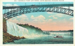 USA General View And Steel Arch Bridge Niagara Falls Vintage Postcard  07.39