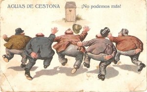 AGUAS DE GESTONA. No podermos màs! Rare, hunorous old vintage artist drawn PC