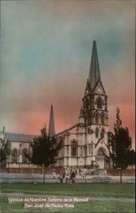 San Jose Costa Rica Church Tinted Real Photo Vintage Postcard