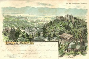 PC GERMANY, GRUSS AUS BADENWEILER, Vintage LITHO Postcard (b31911)