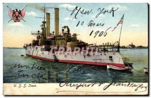 Old Postcard Boat War U S S Iowa New York 1906