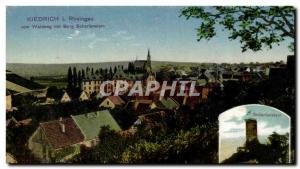 Germany Old Postcard vom Rheingau Waldweg mit Burg Scharlenstein