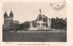 Vintage Postcard 1906 Corning Fountain & Bushnell Park Hartford Connecticut CT