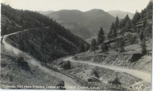 RPPC, Looking Out from Virginia Canon at the First Curve, Colorado, CO , EKC RP