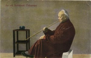 PC CPA CHINA, AN OLD FASHIONED CHINAMAN, Vintage Postcard (b26980)